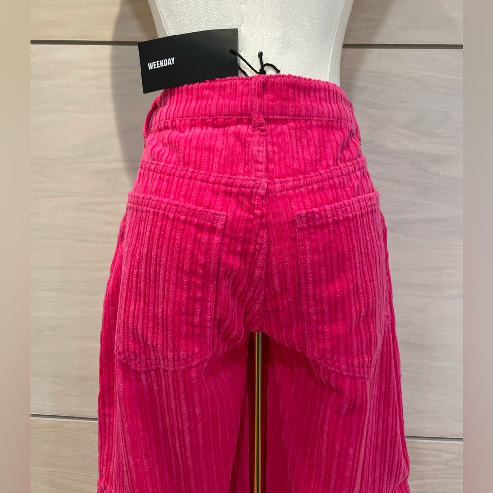 WEEKDAY | Hot Pink Corduroy Cargos | NWT